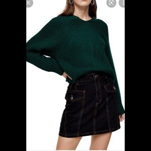 TopShop green crop sweater BTL